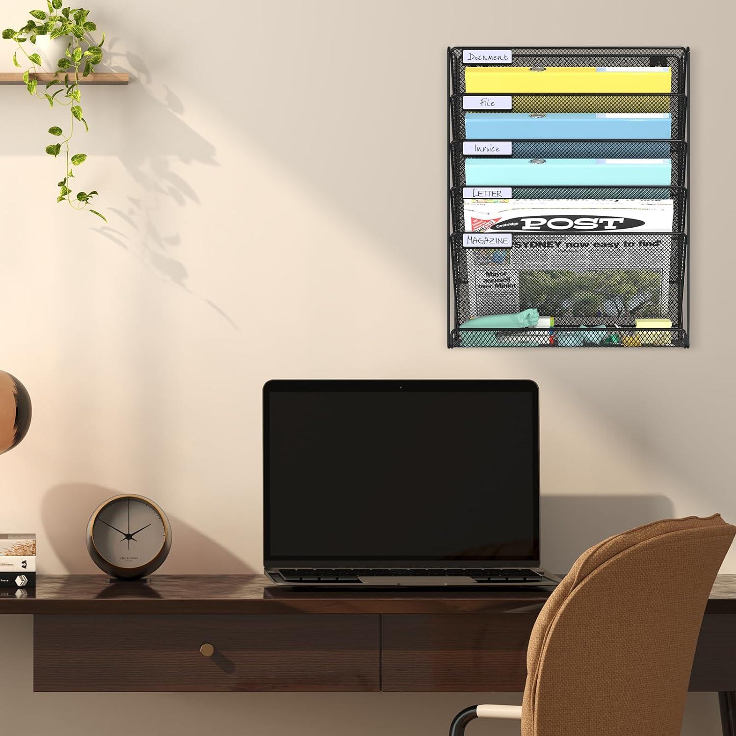 Organizador de Archivos Colgante BOHDK 6 Niveles Pared Negro