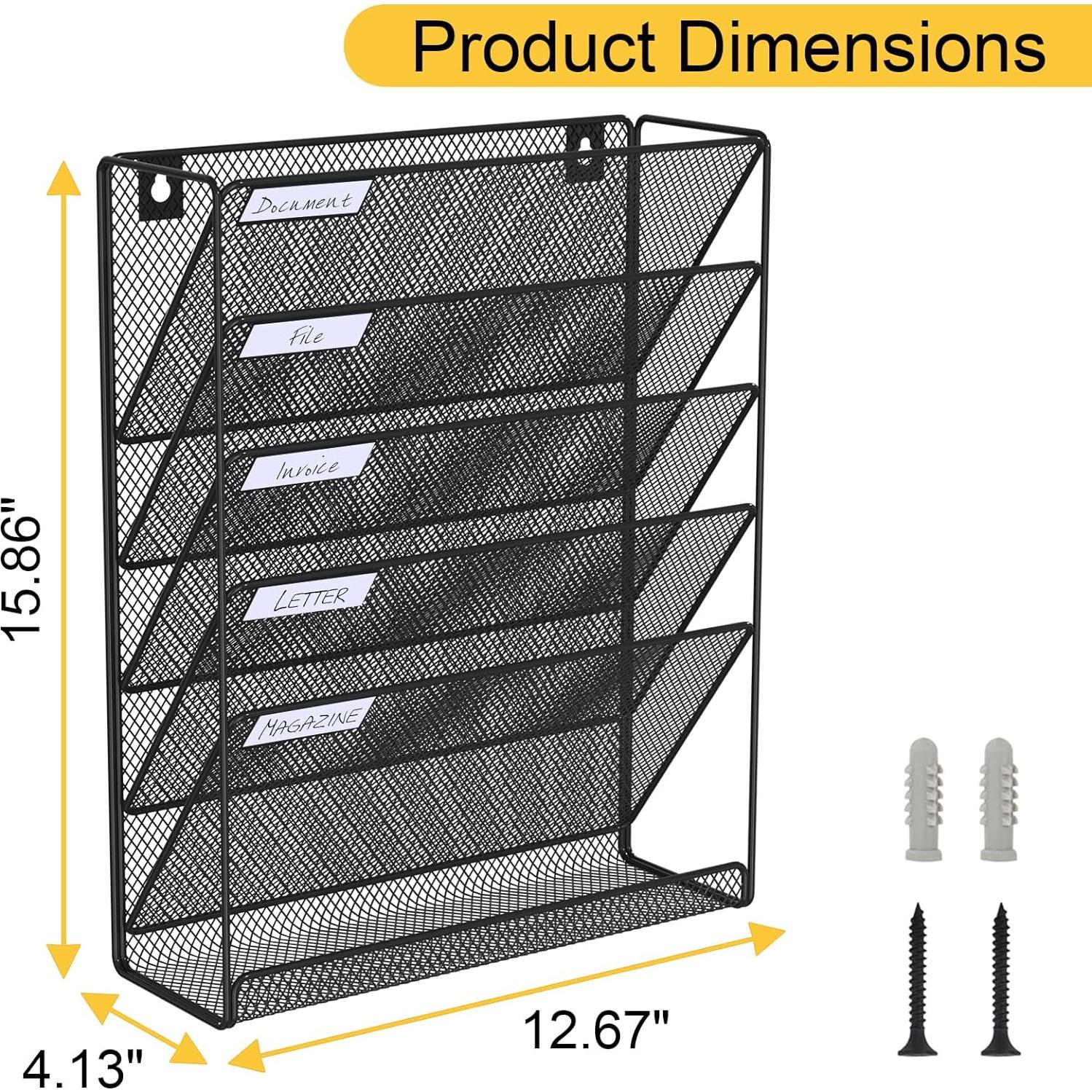 Organizador de Archivos Colgante BOHDK 6 Niveles Pared Negro