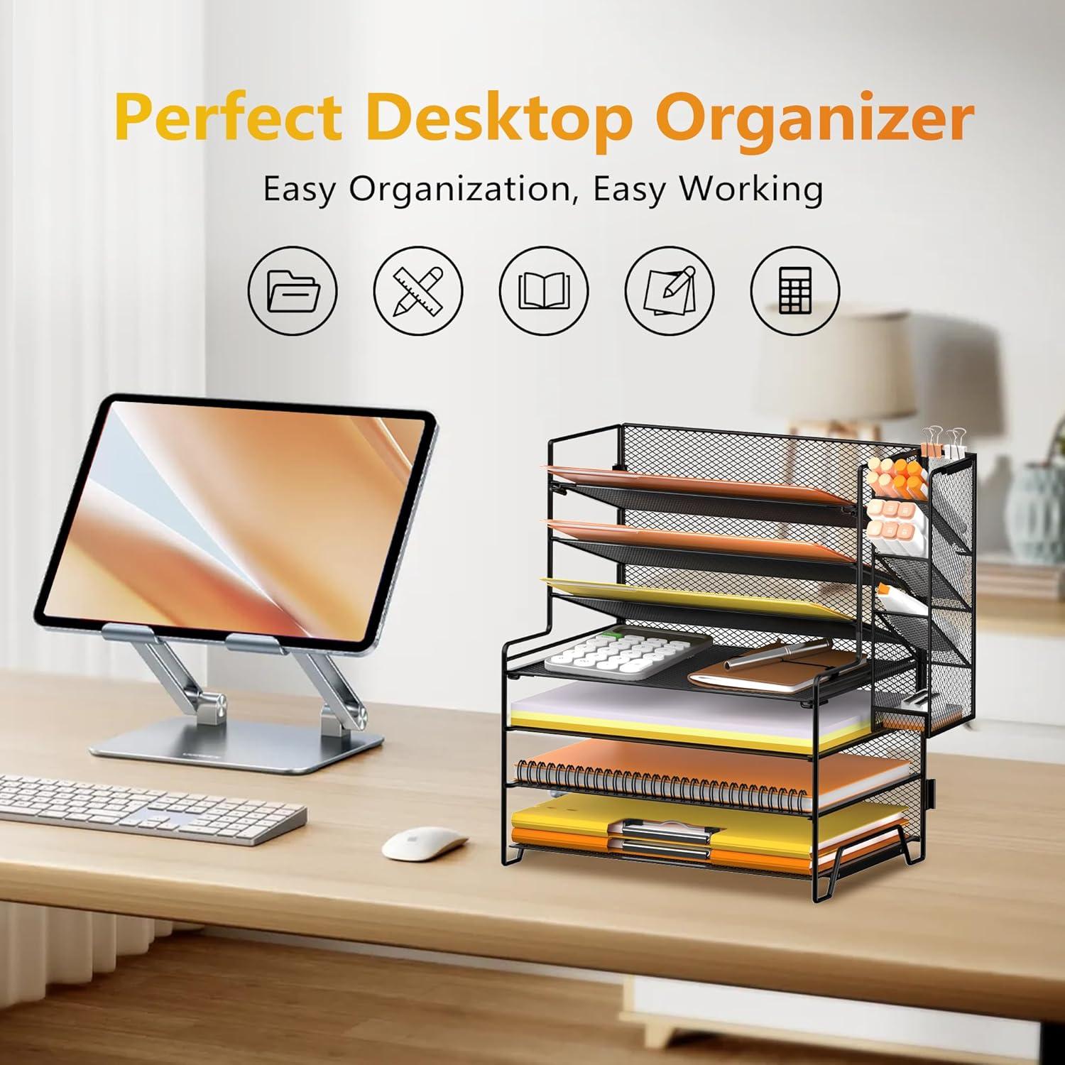 Organizador de Escritorio SUPEASY 7 Niveles Negro Metal