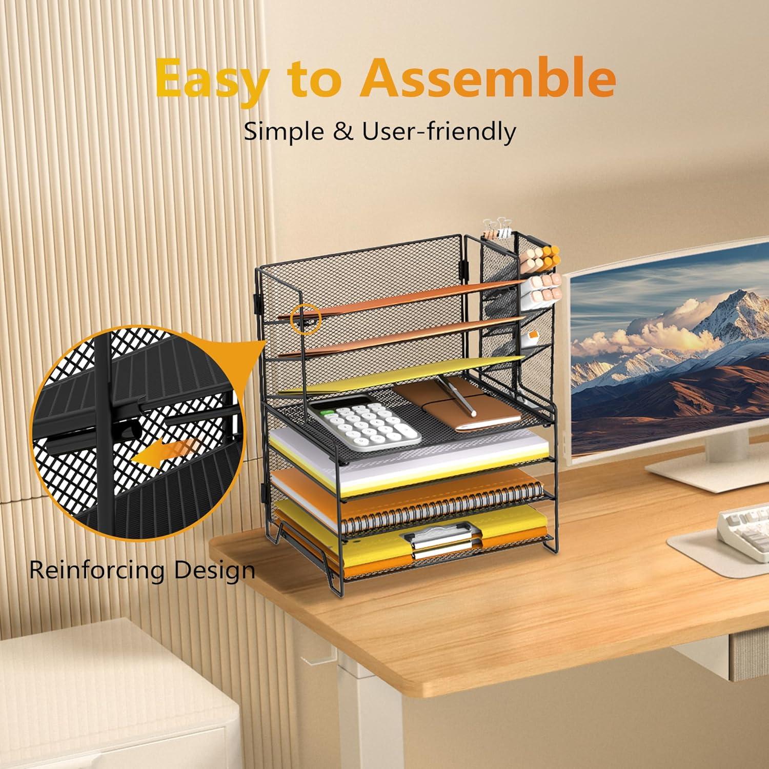 Organizador de Escritorio SUPEASY 7 Niveles Negro Metal