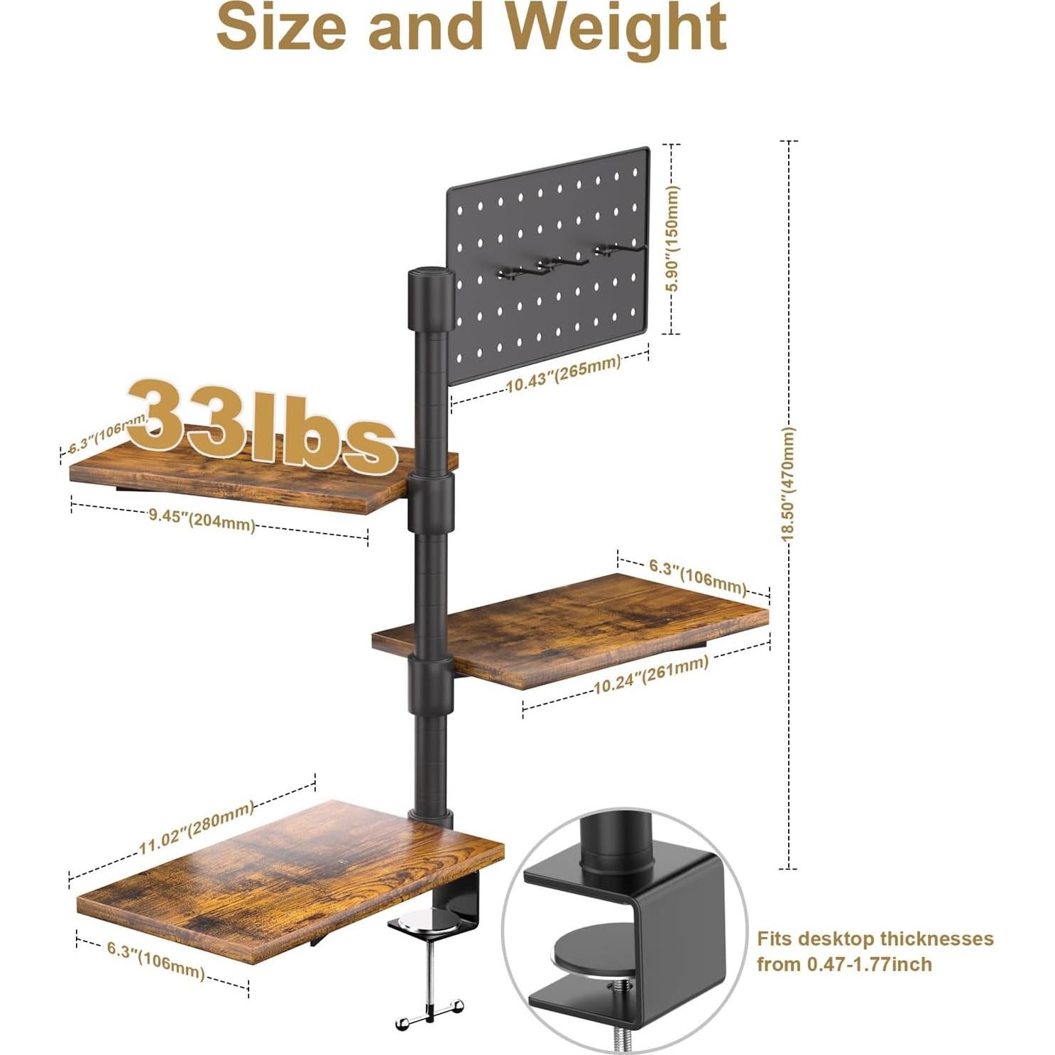 Estante de Escritorio PawsWhirl 3 Niveles Ajustable 15 kg