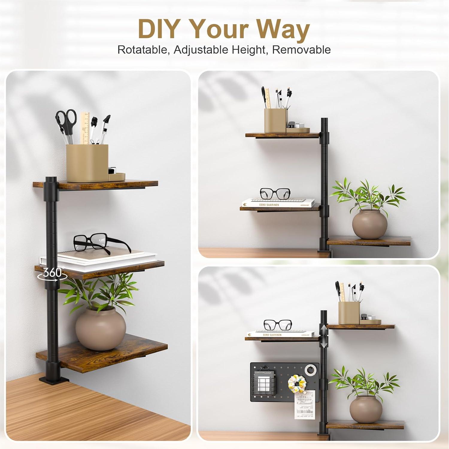 Estante de Escritorio PawsWhirl 3 Niveles Ajustable 15 kg