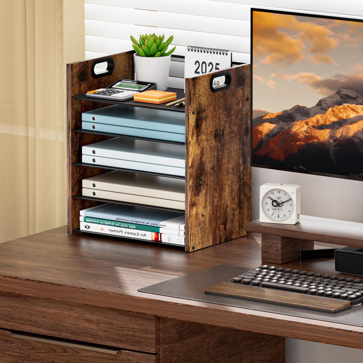 Organizador de Escritorio LMZAPET de 5 Niveles en MDF y Metal