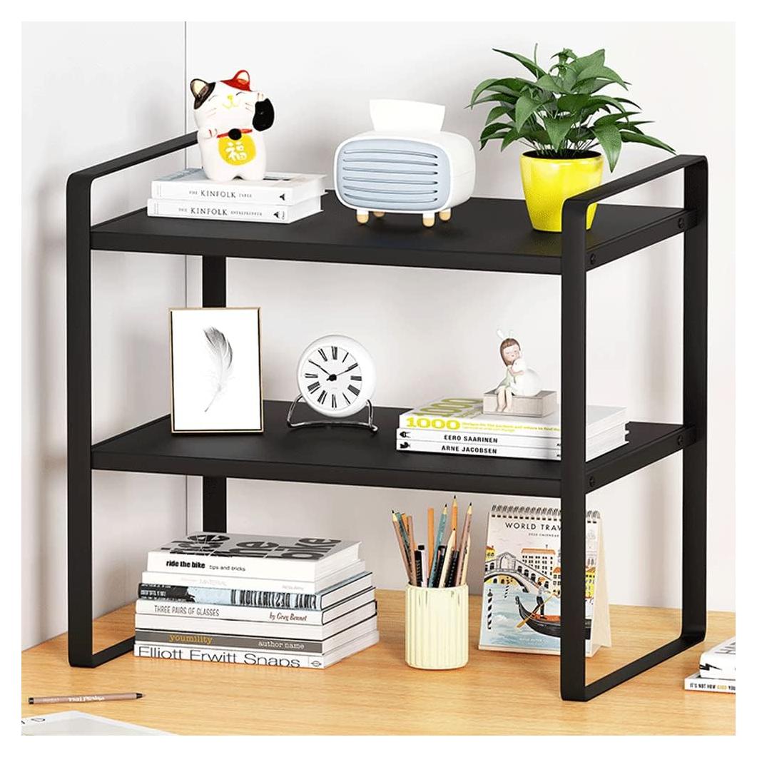 Estante Organizador de Escritorio SIDIANBAN 2 Niveles Negro