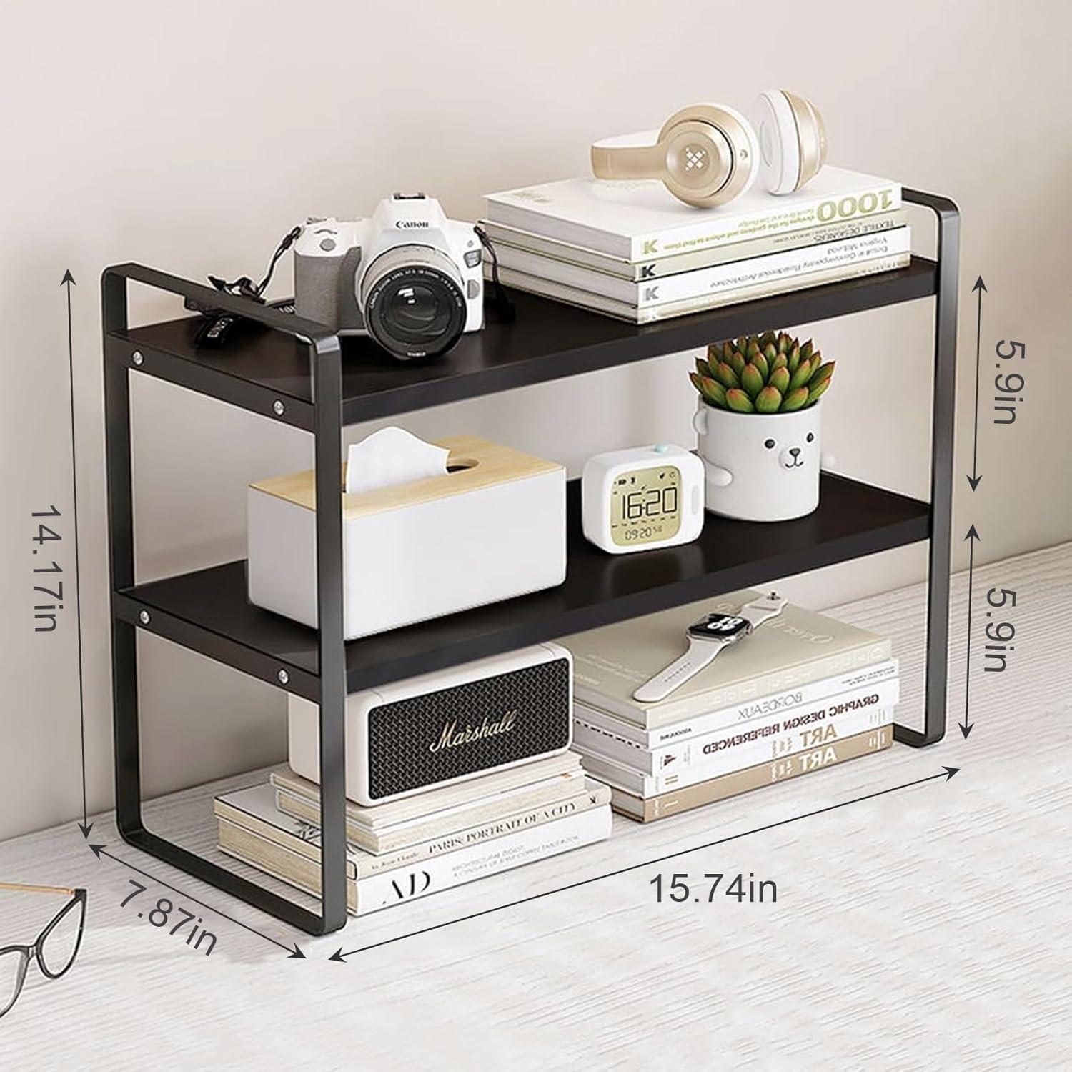 Estante Organizador de Escritorio SIDIANBAN 2 Niveles Negro