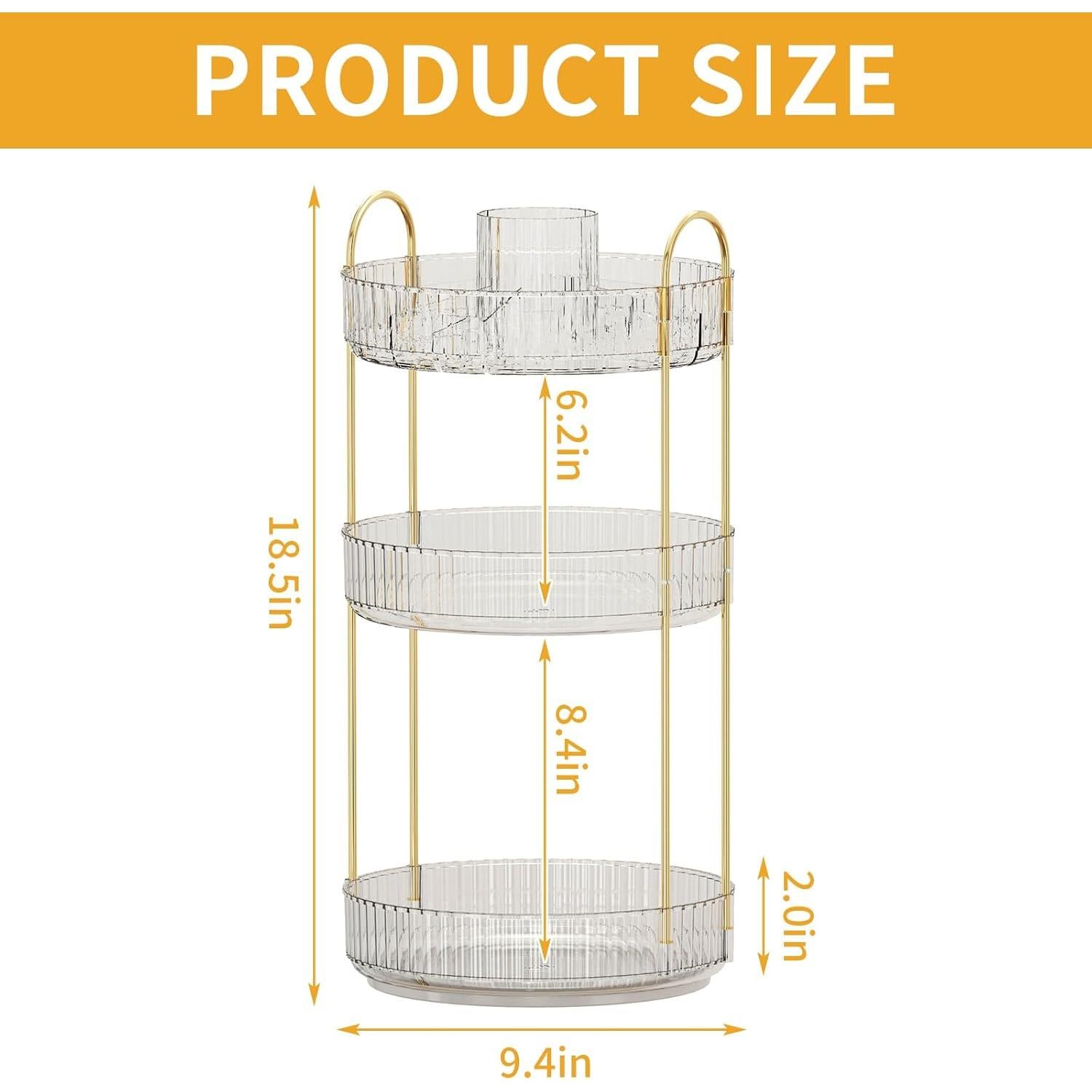 Organizador de Maquillaje Oifecsie 3 Niveles Rotatorio 360°