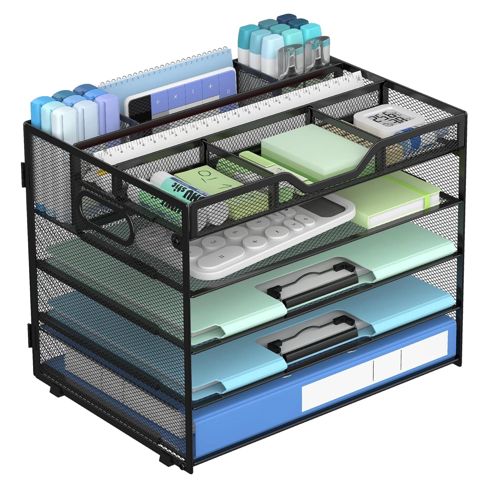 Organizador de Escritorio Docnest de Malla 5 Niveles Negro
