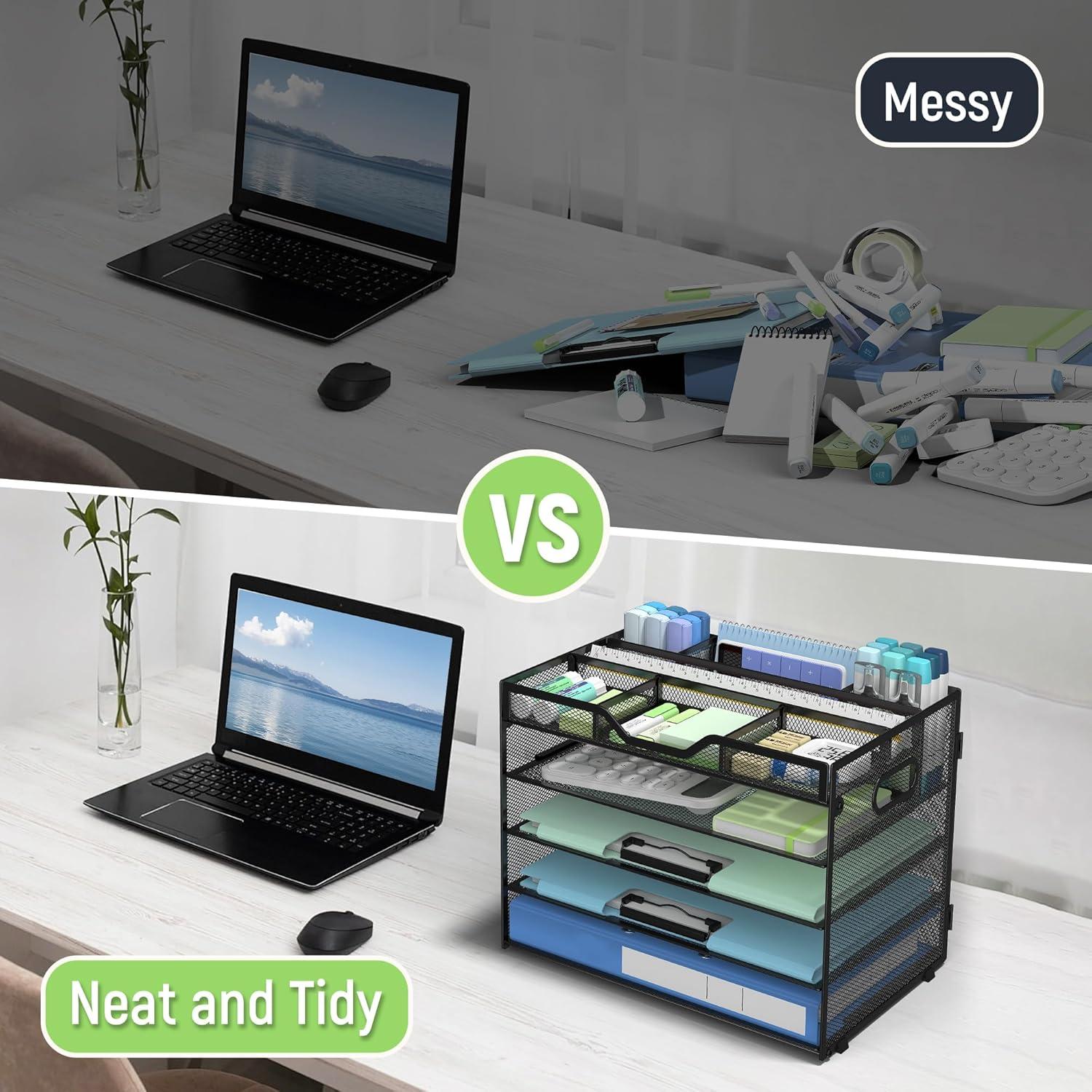 Organizador de Escritorio Docnest de Malla 5 Niveles Negro