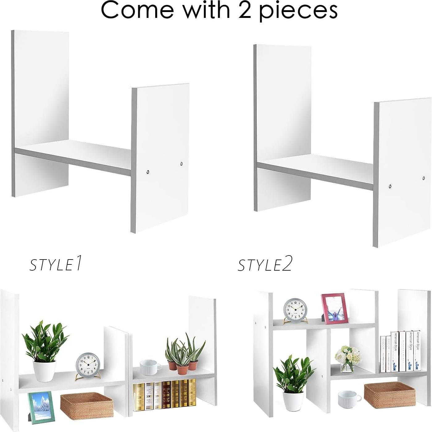 Organizador de Escritorio J.M.Deco Blanco Ajustable 2 Estantes