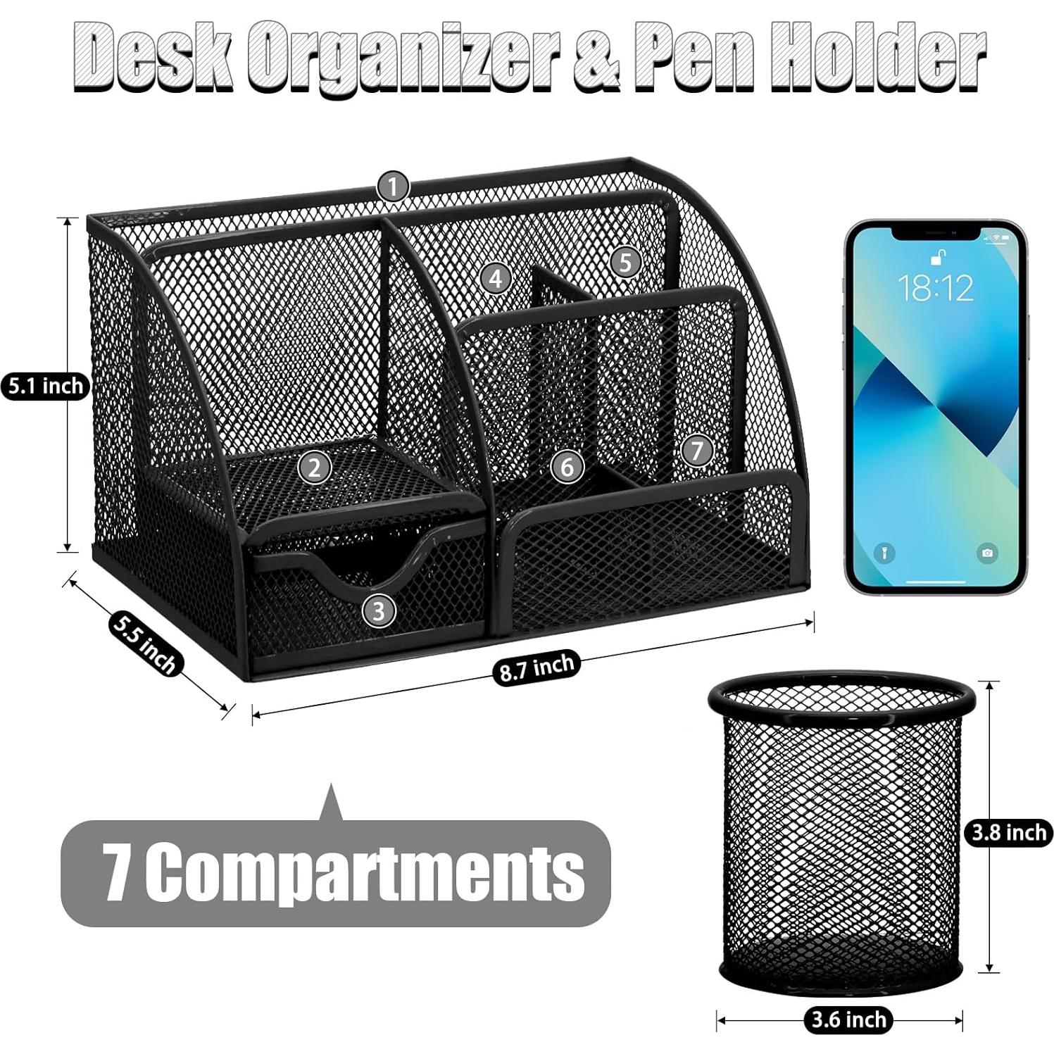 Set de Organizador de Escritorio 13 en 1 SYMDROMIA Negro