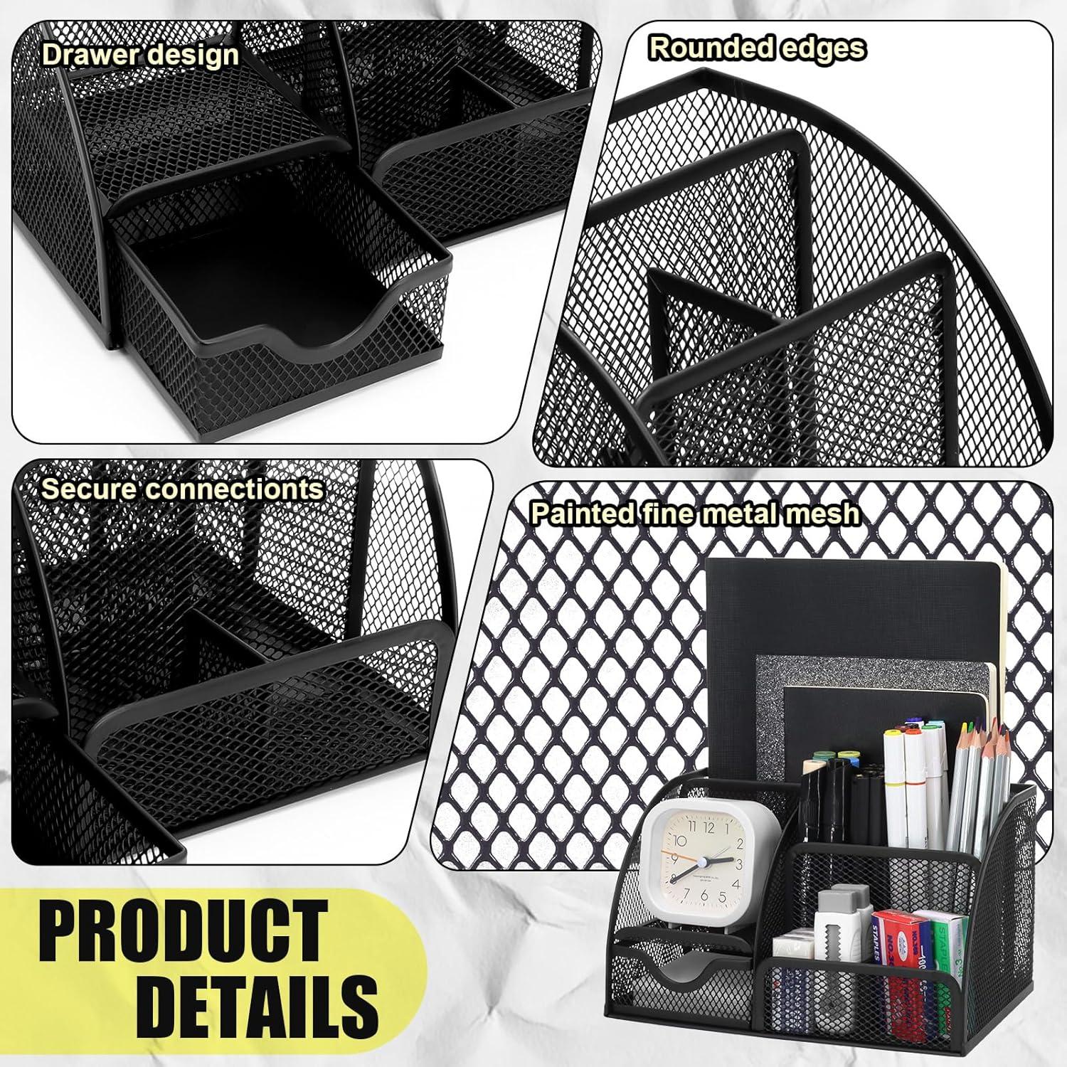 Set de Organizador de Escritorio 13 en 1 SYMDROMIA Negro