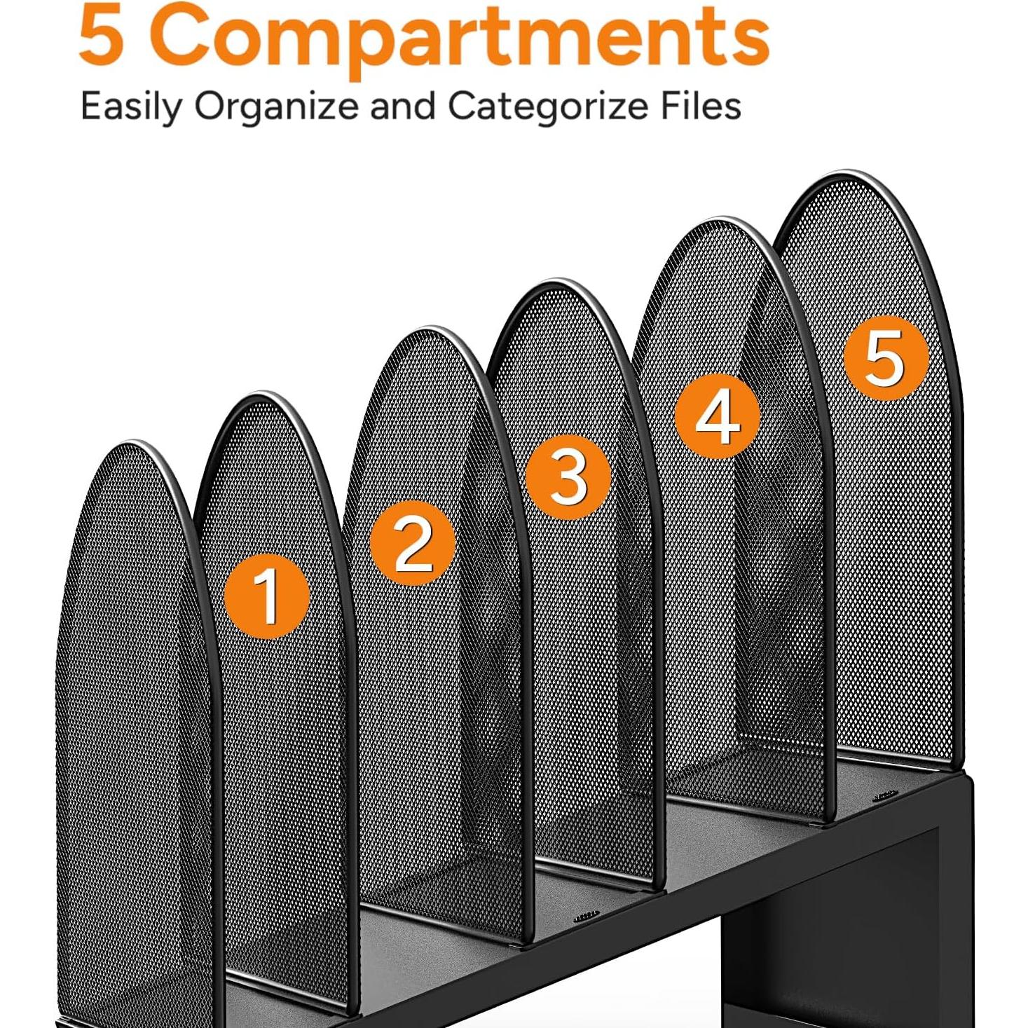 Organizador de Archivos de Escritorio OUTIOE 5 Secciones Negro