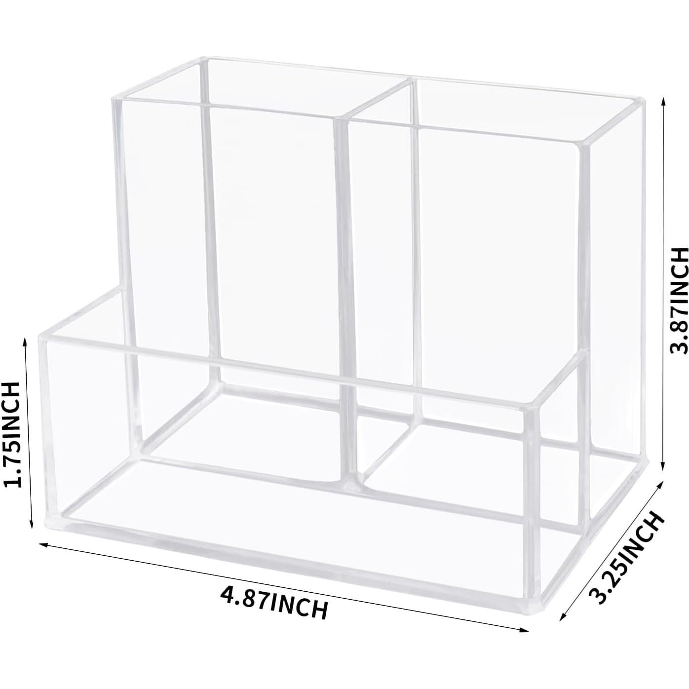 Soporte de bolígrafos acrílico HSYMQ transparente 3 compartimentos