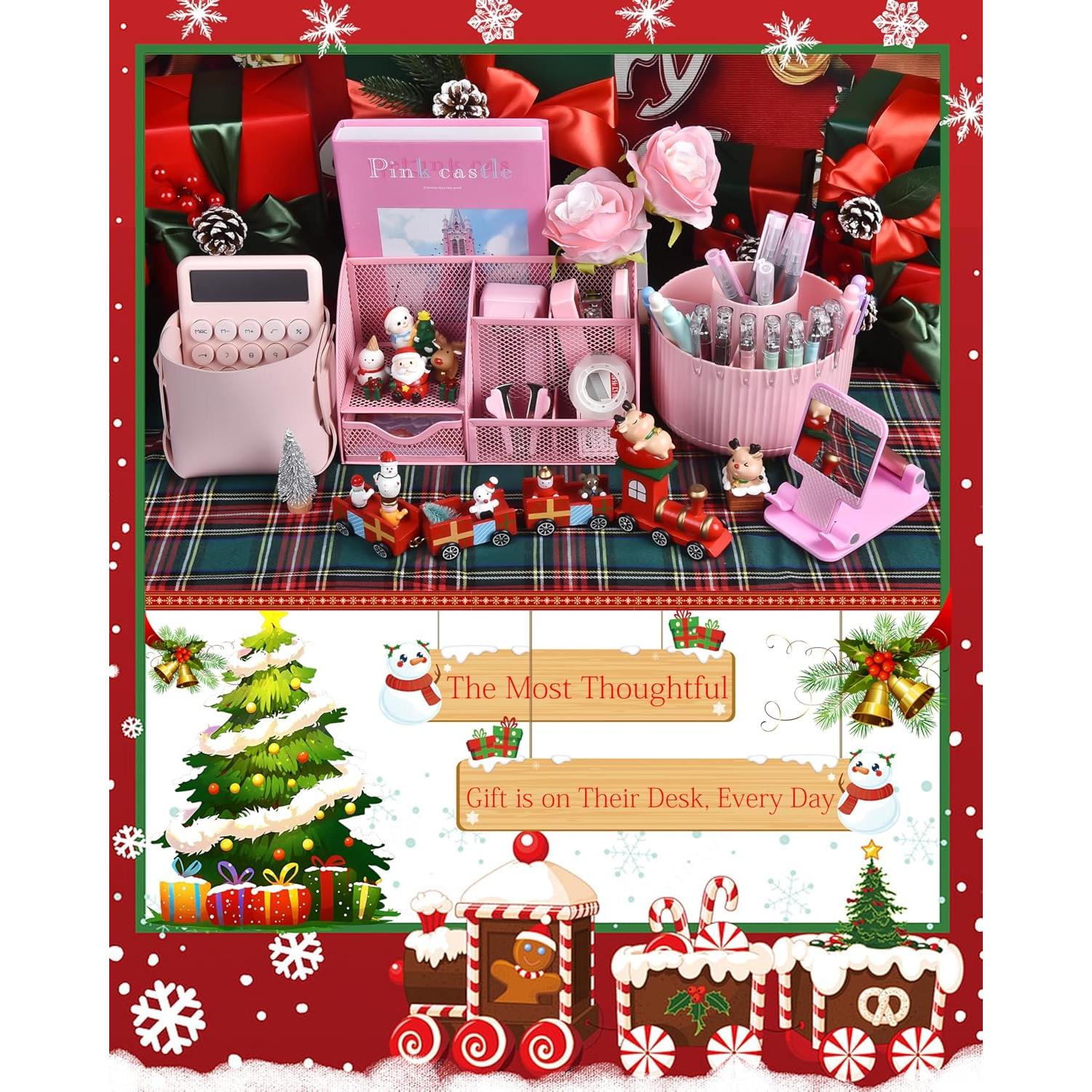 Organizador de Escritorio Rosa LXEVIHK con Soporte Rotatorio 360°