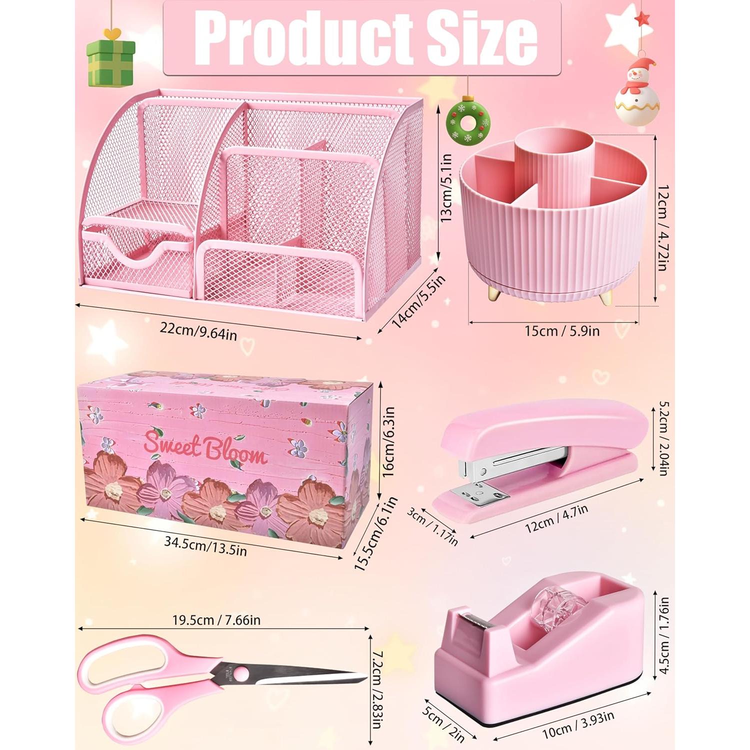 Organizador de Escritorio Rosa LXEVIHK con Soporte Rotatorio 360°