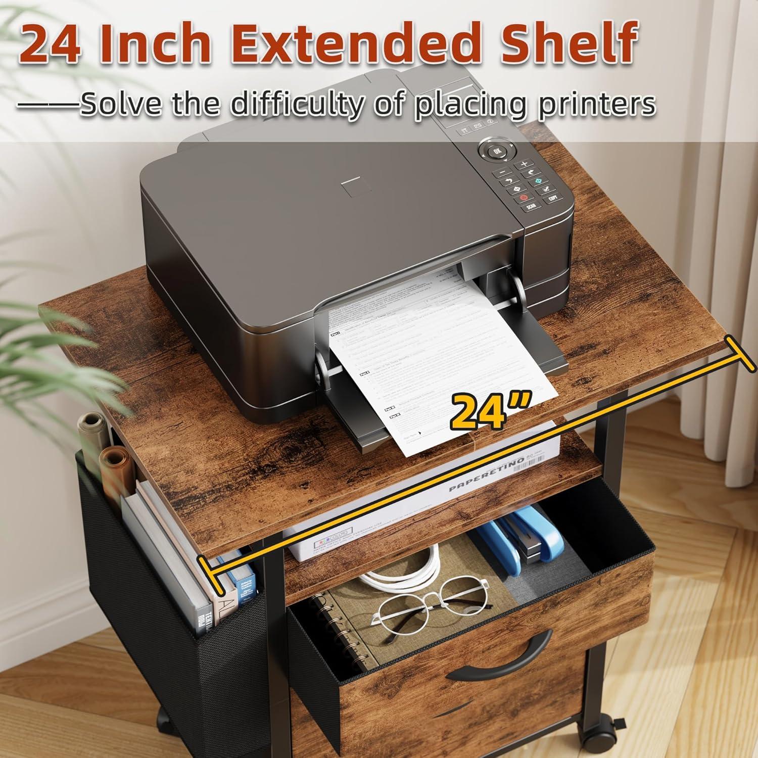 Gabinete de Archivos GYIIYUO 2 Cajones con Mesa 61 cm Marrón Claro