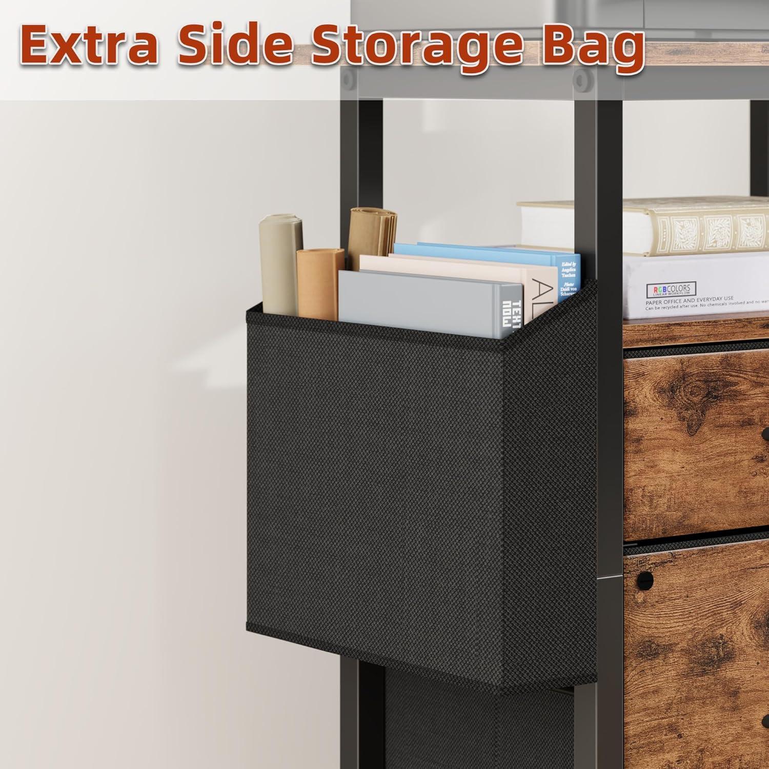 Gabinete de Archivos GYIIYUO 2 Cajones con Mesa 61 cm Marrón Claro