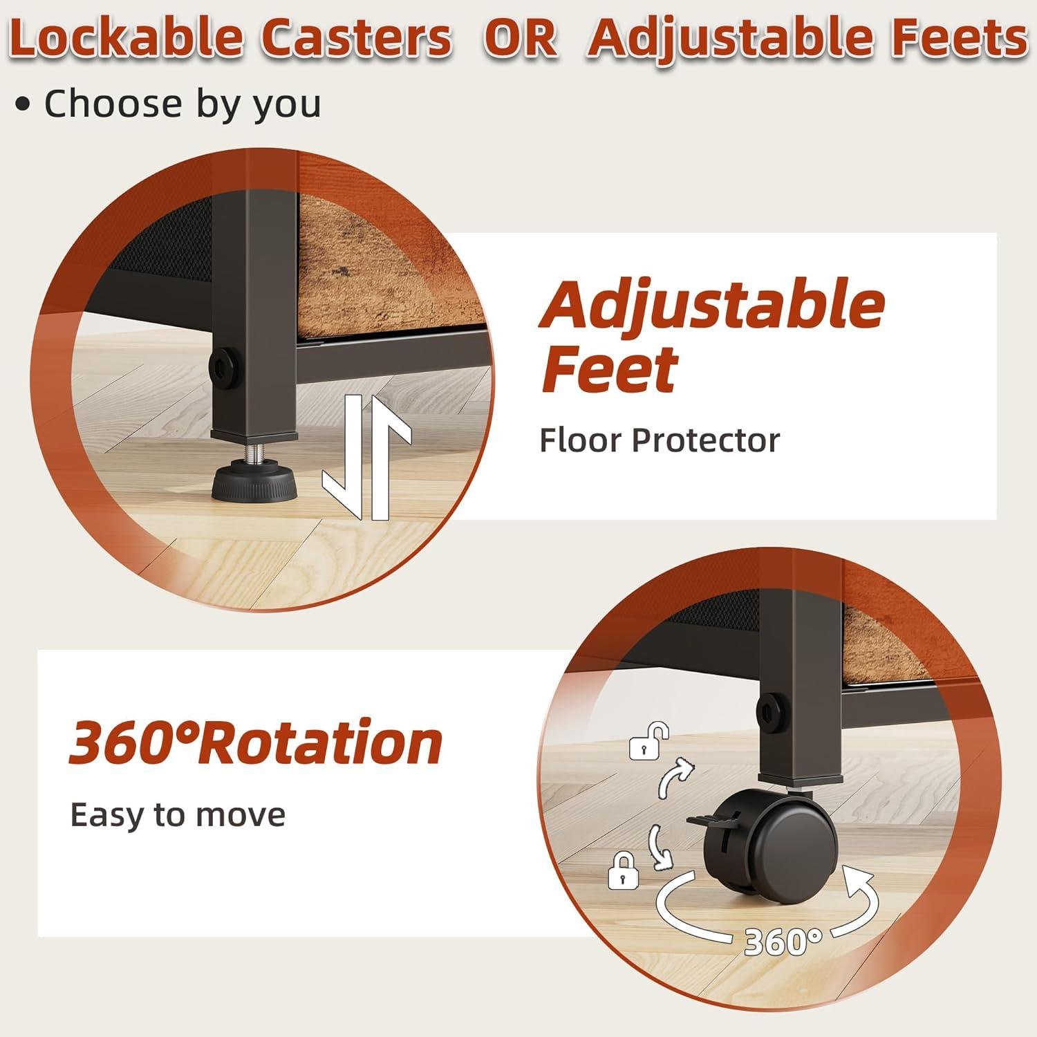 Gabinete de Archivos GYIIYUO 2 Cajones con Mesa 61 cm Marrón Claro