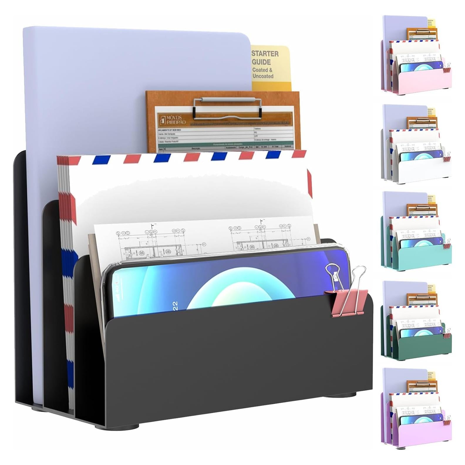 Organizador de Correo de Escritorio OUTIOE Negro 3 Niveles