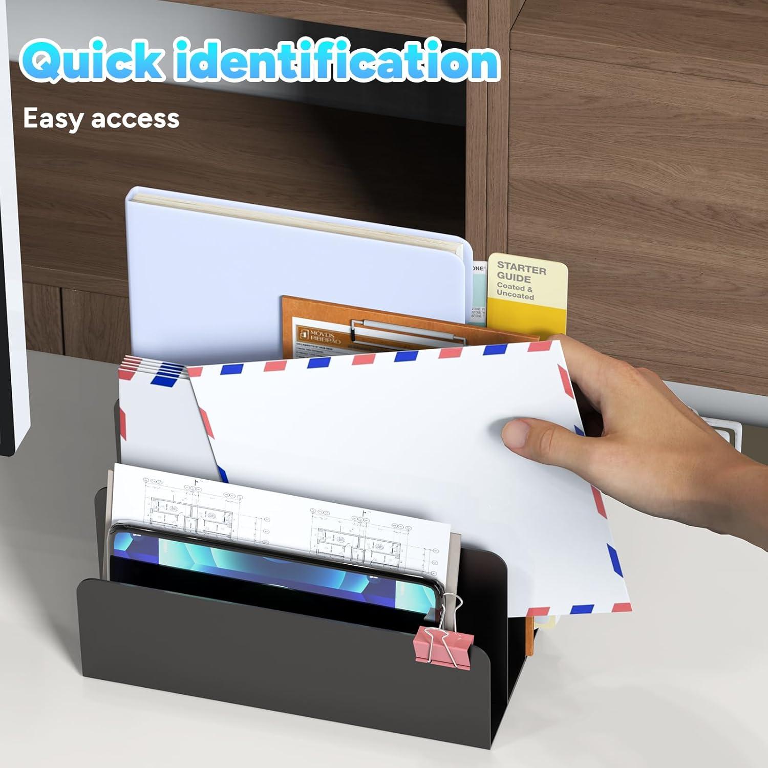 Organizador de Correo de Escritorio OUTIOE Negro 3 Niveles