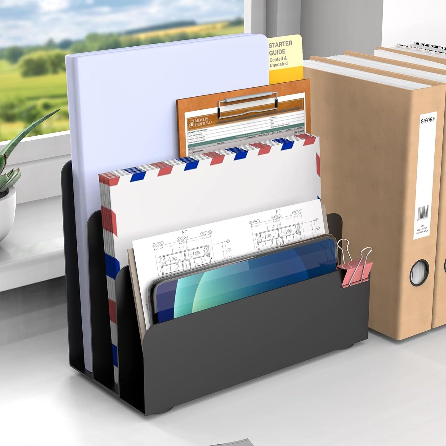 Organizador de Correo de Escritorio OUTIOE Negro 3 Niveles