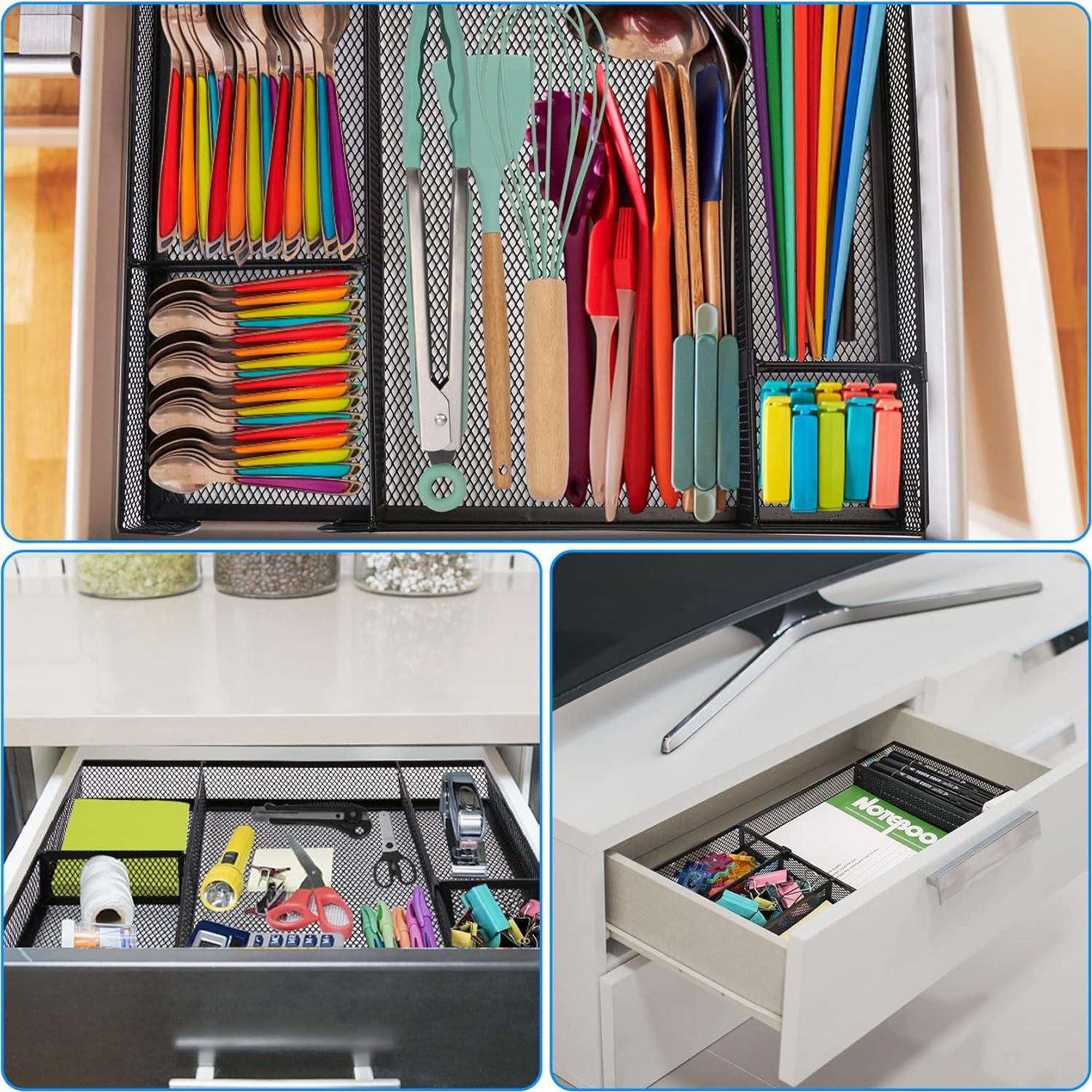 Organizador de Cajón de Escritorio EsOfficce 6 Rejillas Ajustables