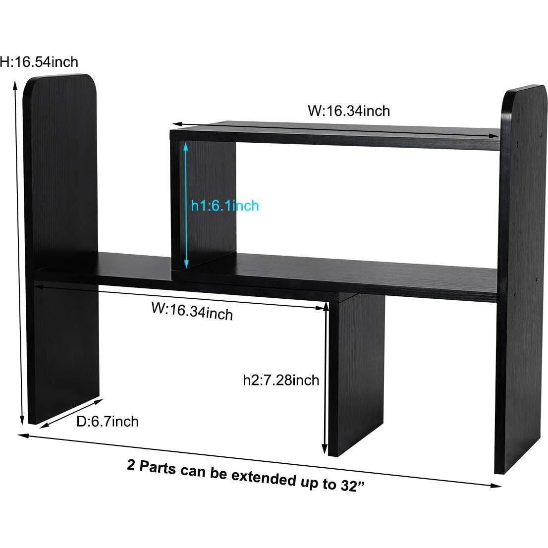 Estante de Escritorio Ajustable PAG Negro 81x42 cm