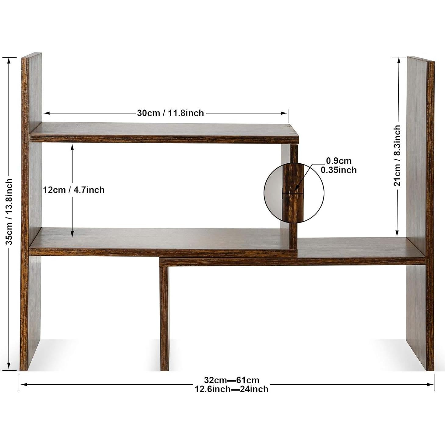 Estante Expandible de Madera Sorfity para Oficina 29.7-63 cm
