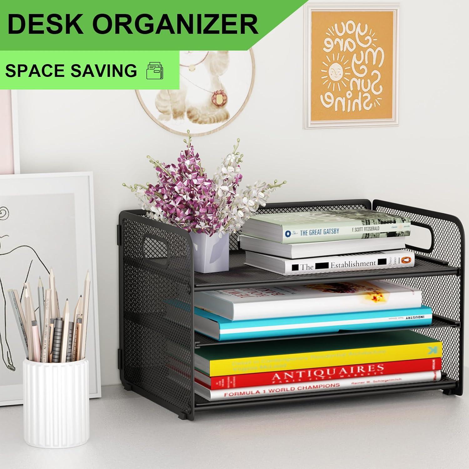 Organizador de Escritorio de 3 Niveles GDINDINFAN Negro