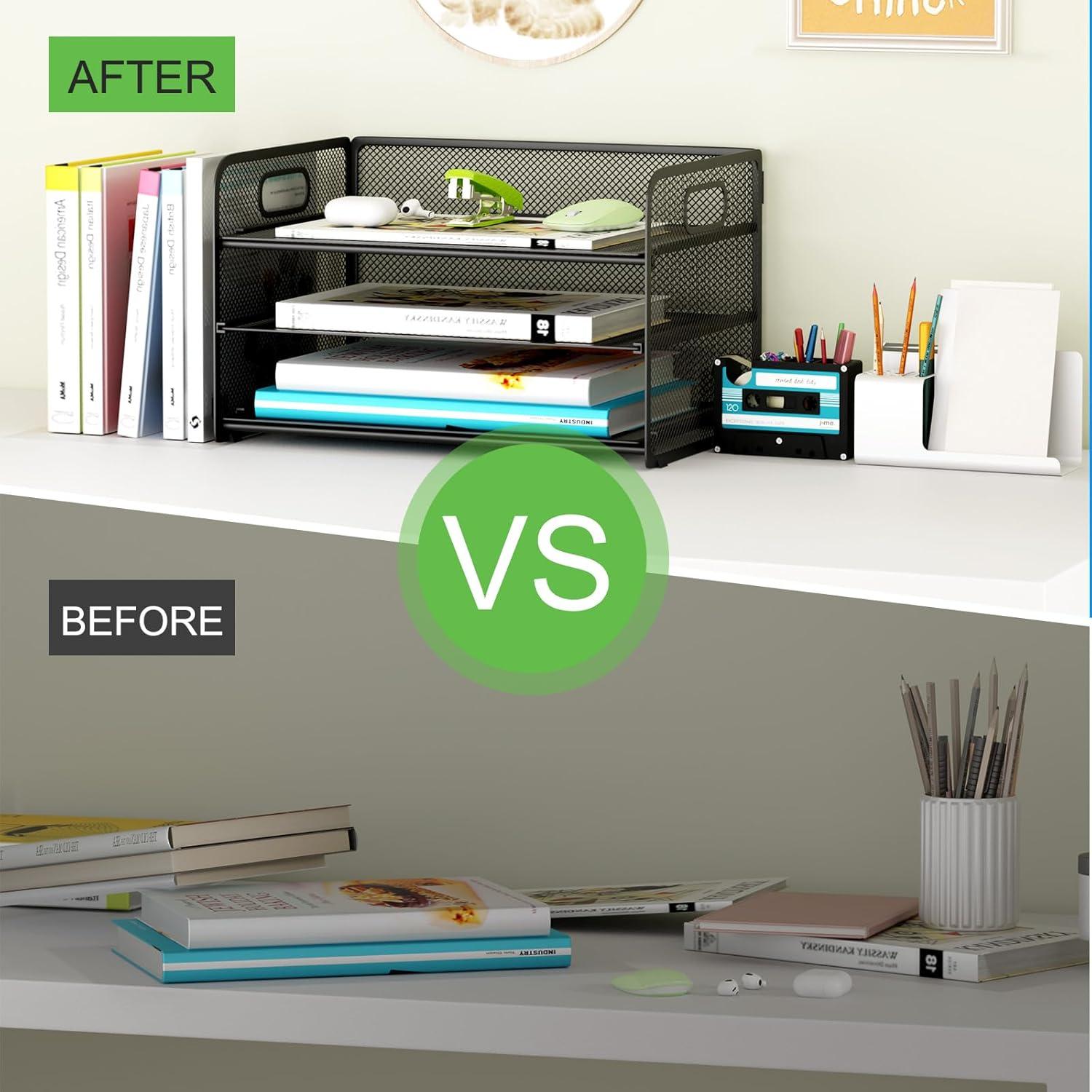 Organizador de Escritorio de 3 Niveles GDINDINFAN Negro