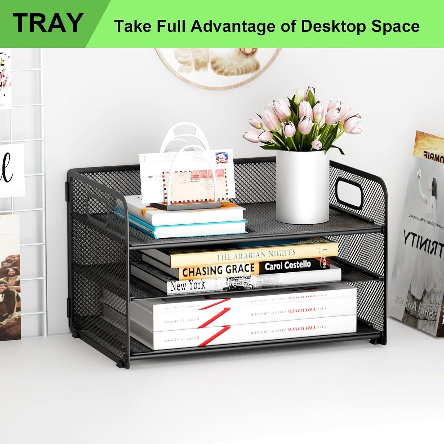 Organizador de Escritorio de 3 Niveles GDINDINFAN Negro