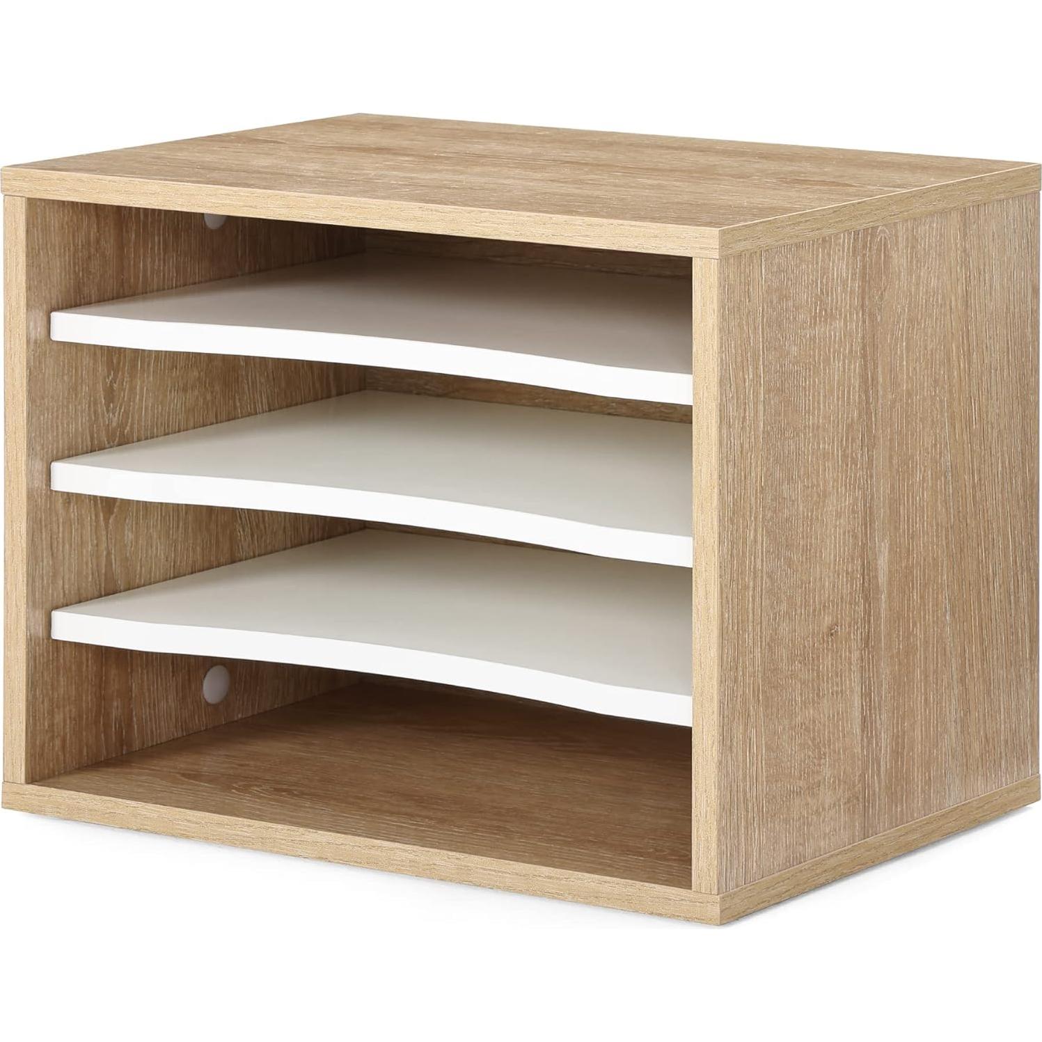 Organizador de Escritorio de Madera FITUEYES 4 Niveles Ajustable