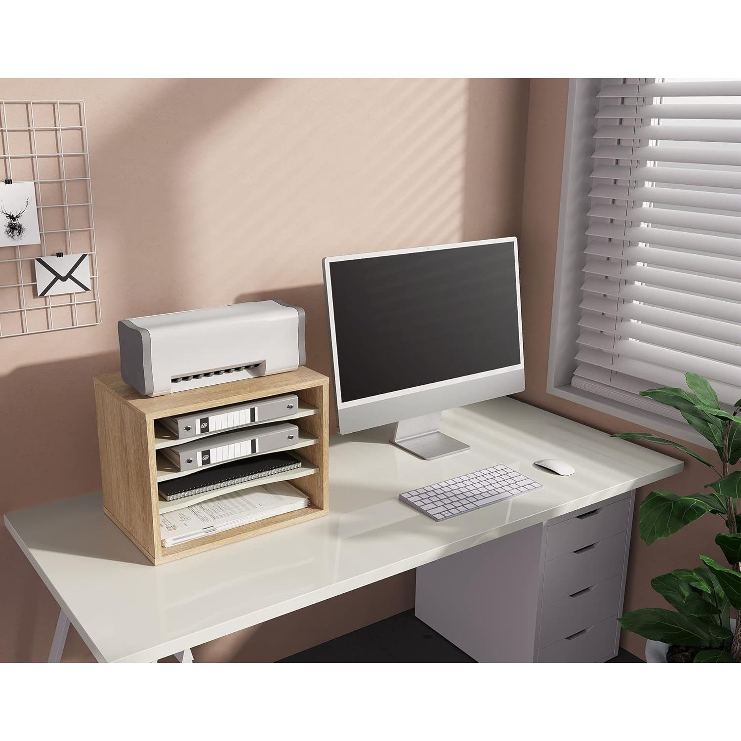 Organizador de Escritorio de Madera FITUEYES 4 Niveles Ajustable