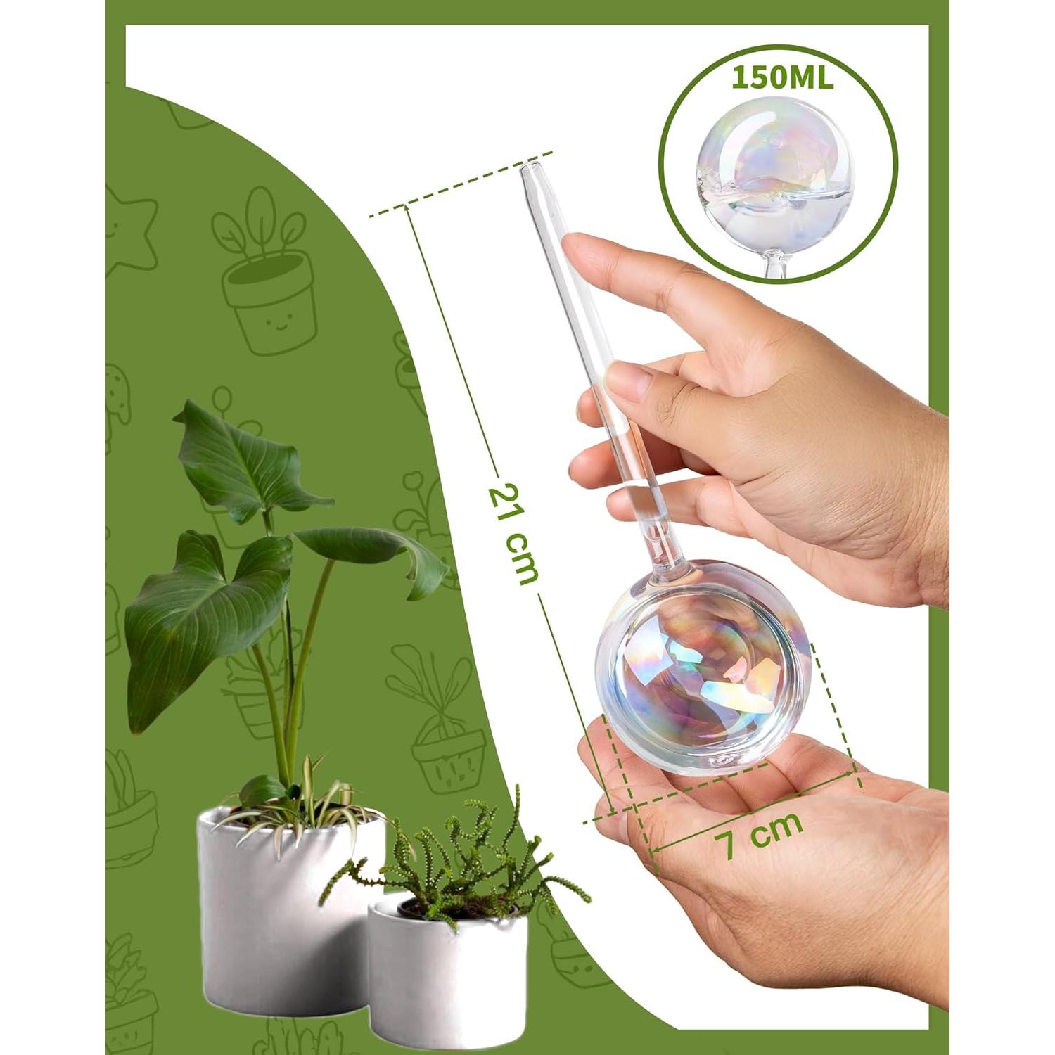 Esferas de Riego Automático ZhenD de Vidrio Iridiscente - 2 Piezas