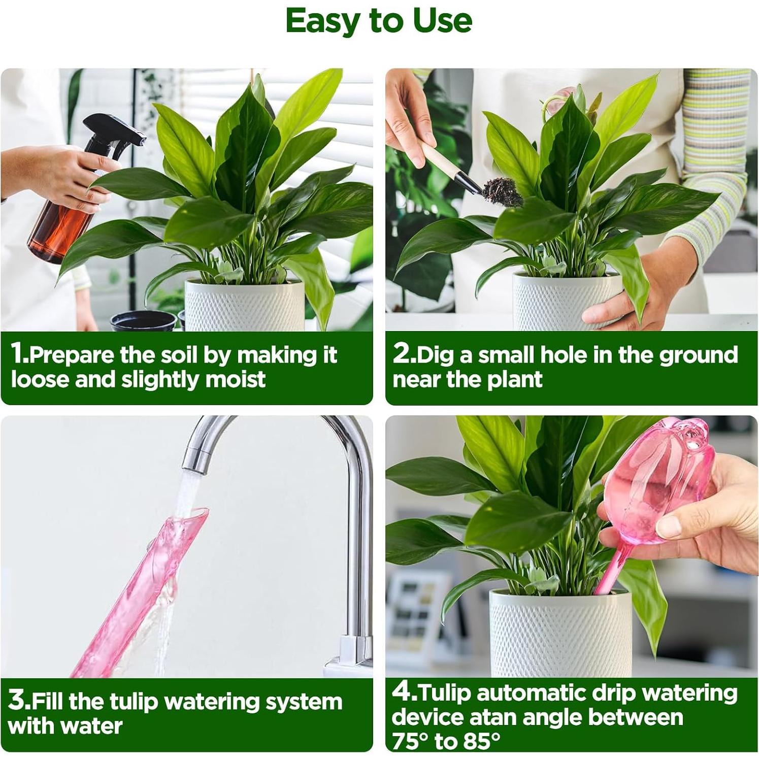 Esferas de Autorriego SAIRFWOO Tulipán 4 Pcs para Plantas