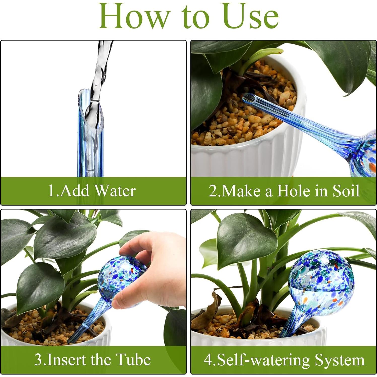 Fasmov Bombillas de Riego Automático 6 Piezas Vidrio 6 cm