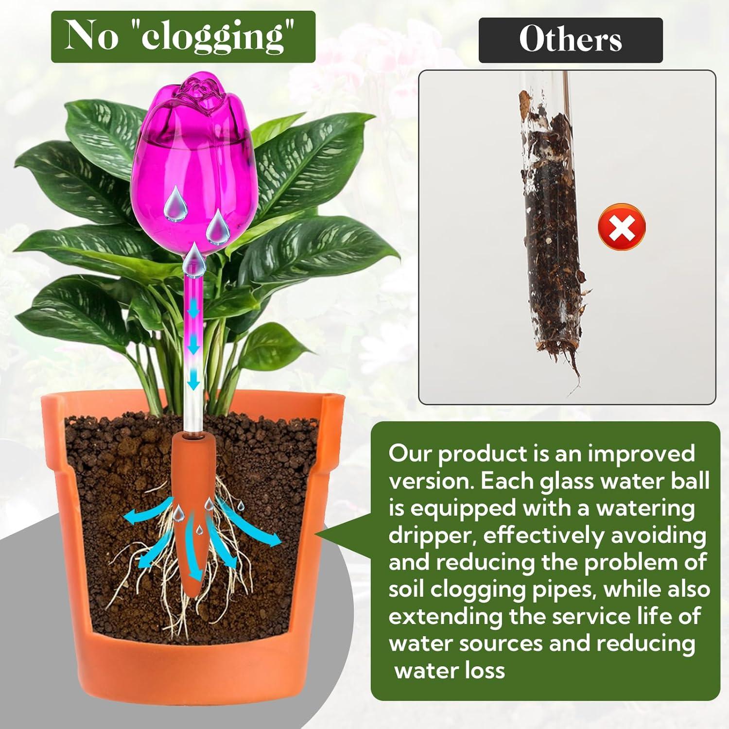 Esferas de Riego Automático 6 Pack - Vidrio para Plantas