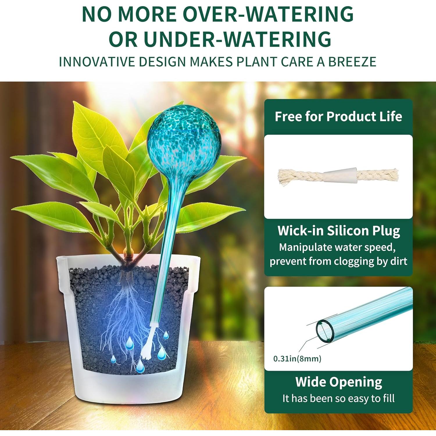 Esferas de Riego de Vidrio Soilagua - 6 Bulbos Multicolores 14.2cm