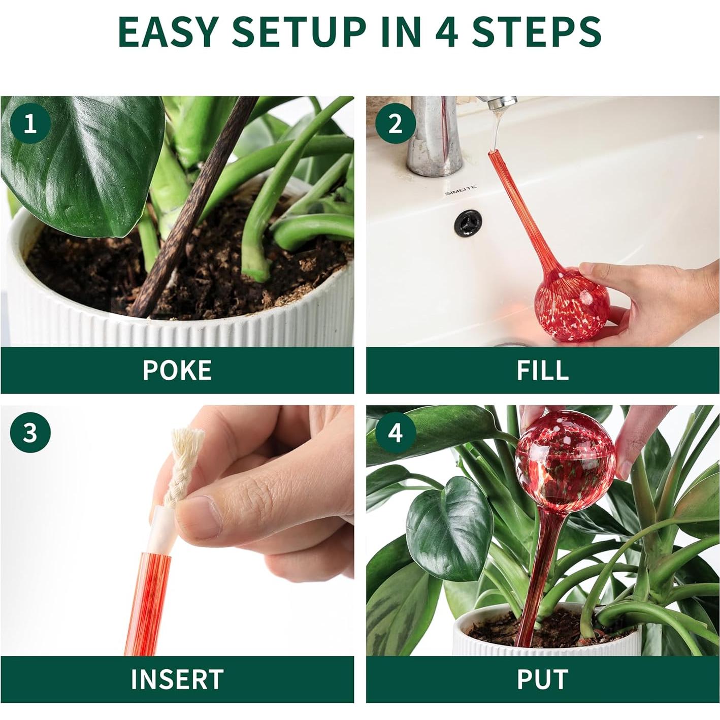 Esferas de Riego de Vidrio Soilagua - 6 Bulbos Multicolores 14.2cm