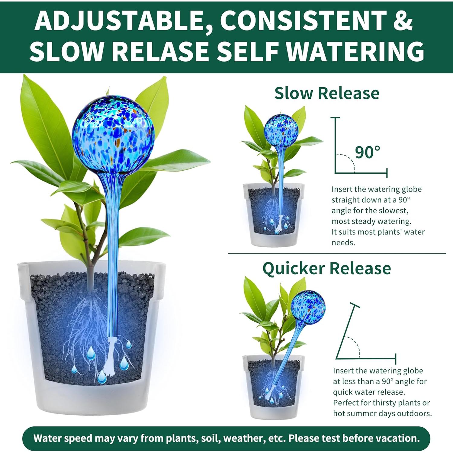 Esferas de Riego de Vidrio Soilagua - 6 Bulbos Multicolores 14.2cm