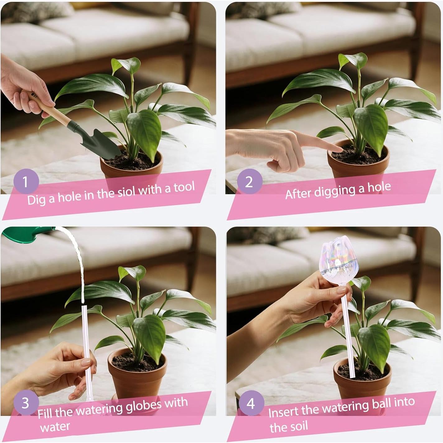 Esferas de Riego Automático Tulip ZenQeek - 4 Pcs Vidrio