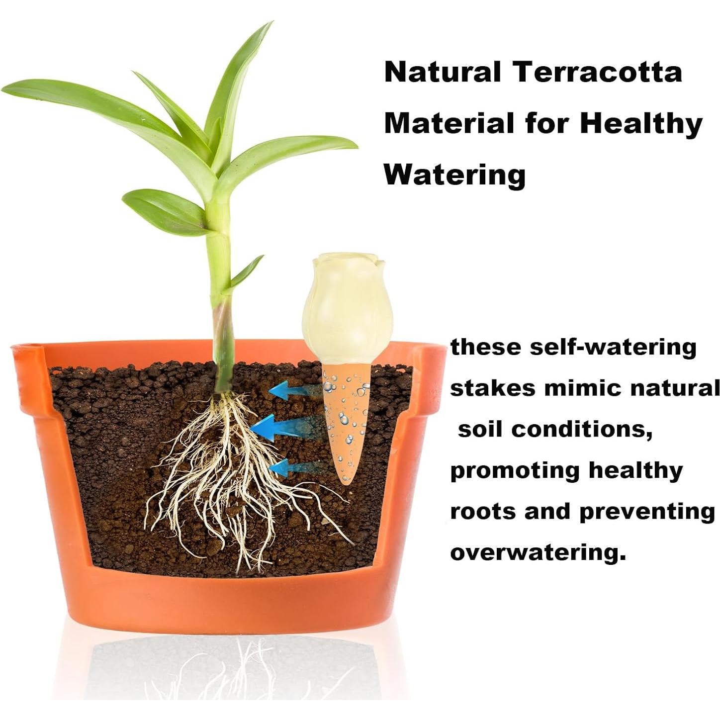 Paquete de 4 Picos de Riego Automático GIYOFUNLIF Terracota