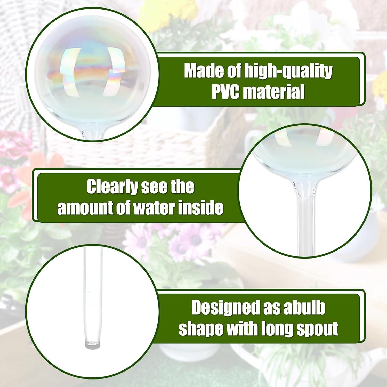 6 Esferas de Riego Automático de Vidrio Iridiscente para Plantas