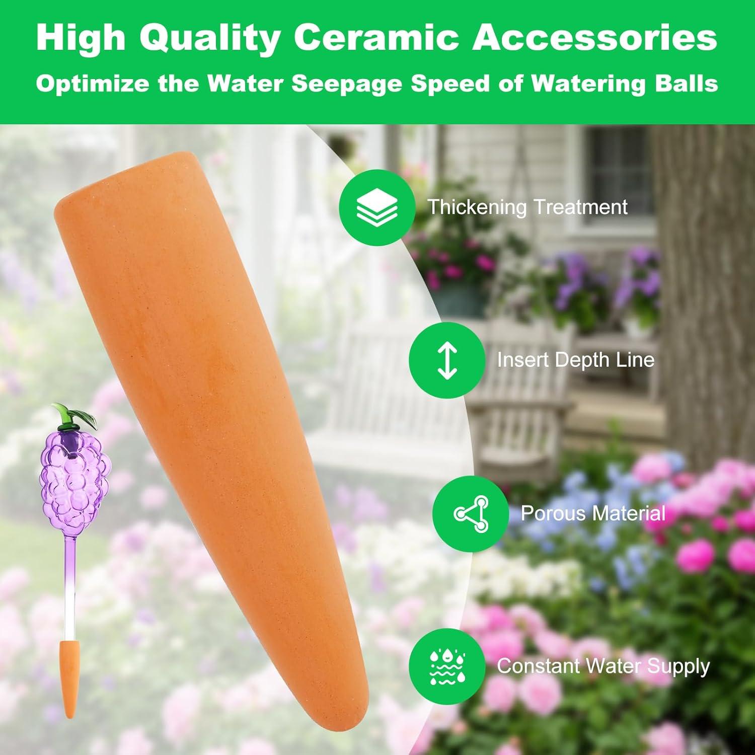 Esferas de Riego Automático Yurucenus 3PCS Vidrio Uva 130ml