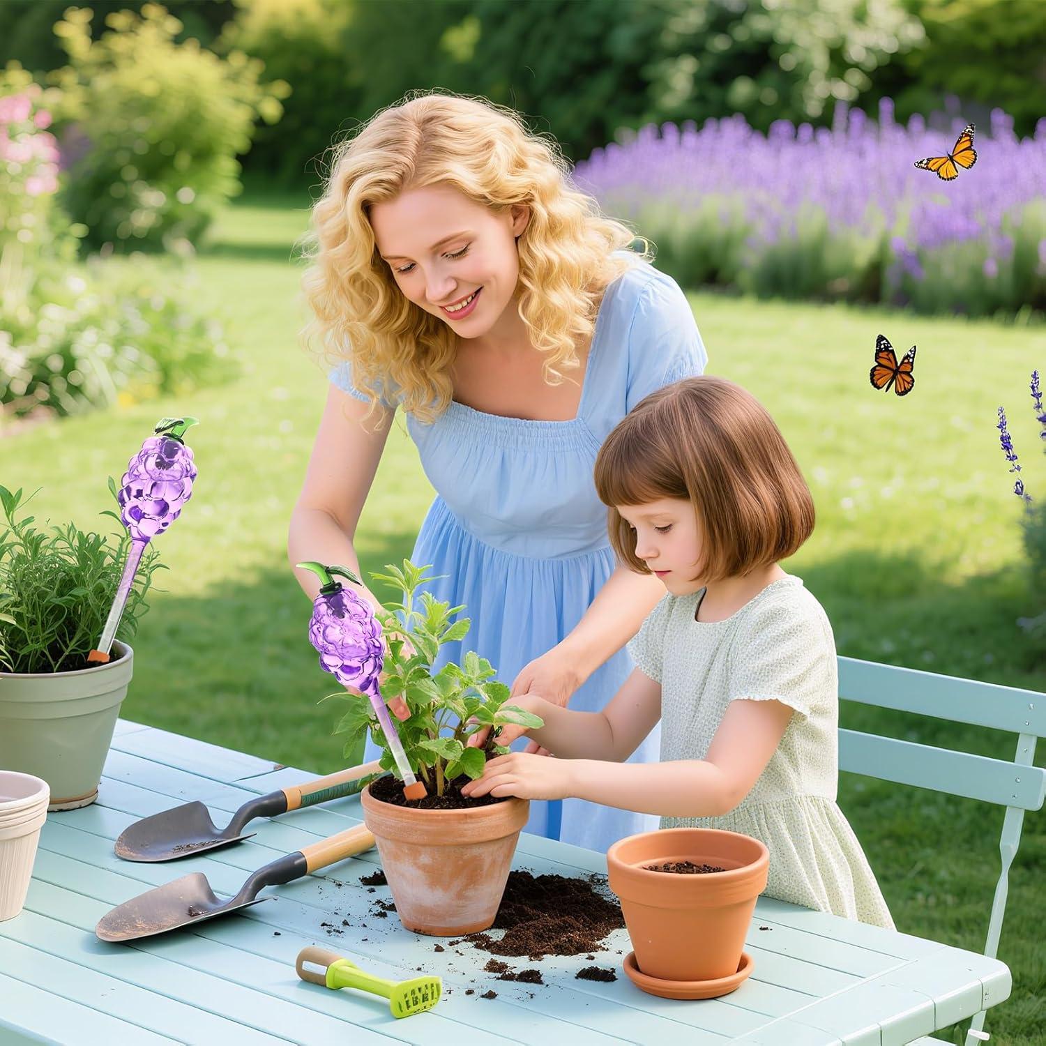 Esferas de Riego Automático Yurucenus 3PCS Vidrio Uva 130ml