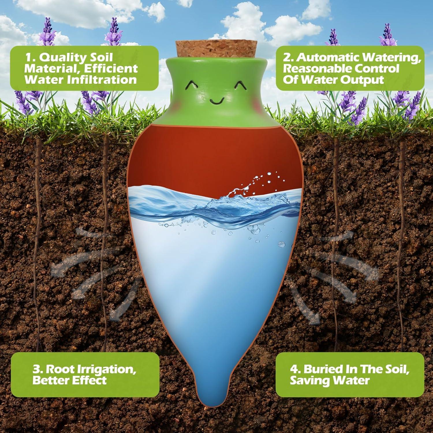 Juego de 6 Esferas de Riego de Terracota VICAMB 0.28L