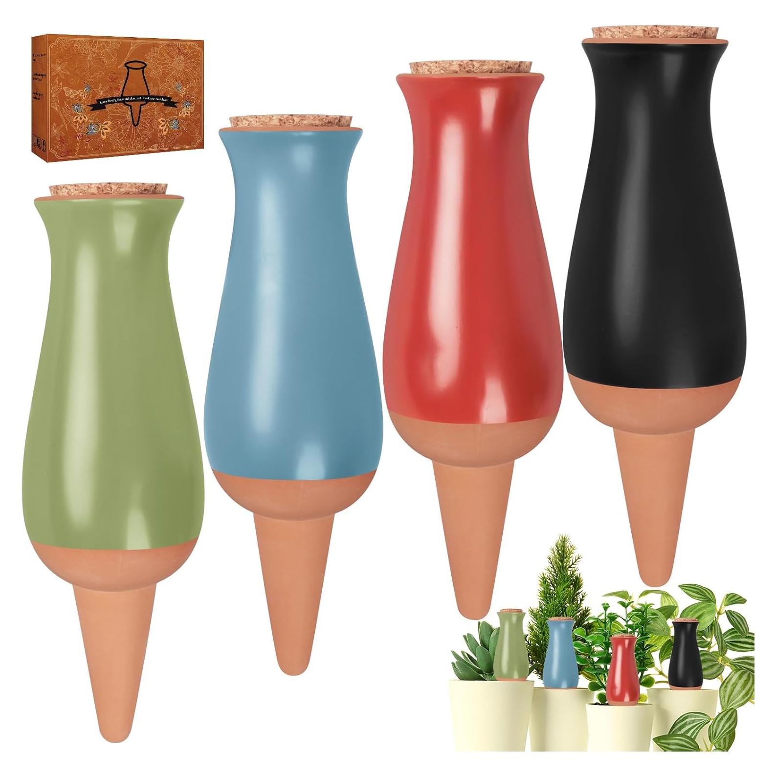 4 Estacas de Riego Automático Srapwati 350ml Arcilla Multicolor