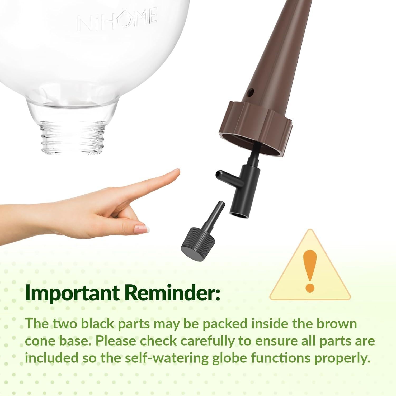 Esferas de Autorriego NiHome 4-Pack para Plantas - Control de Flujo Ajustable