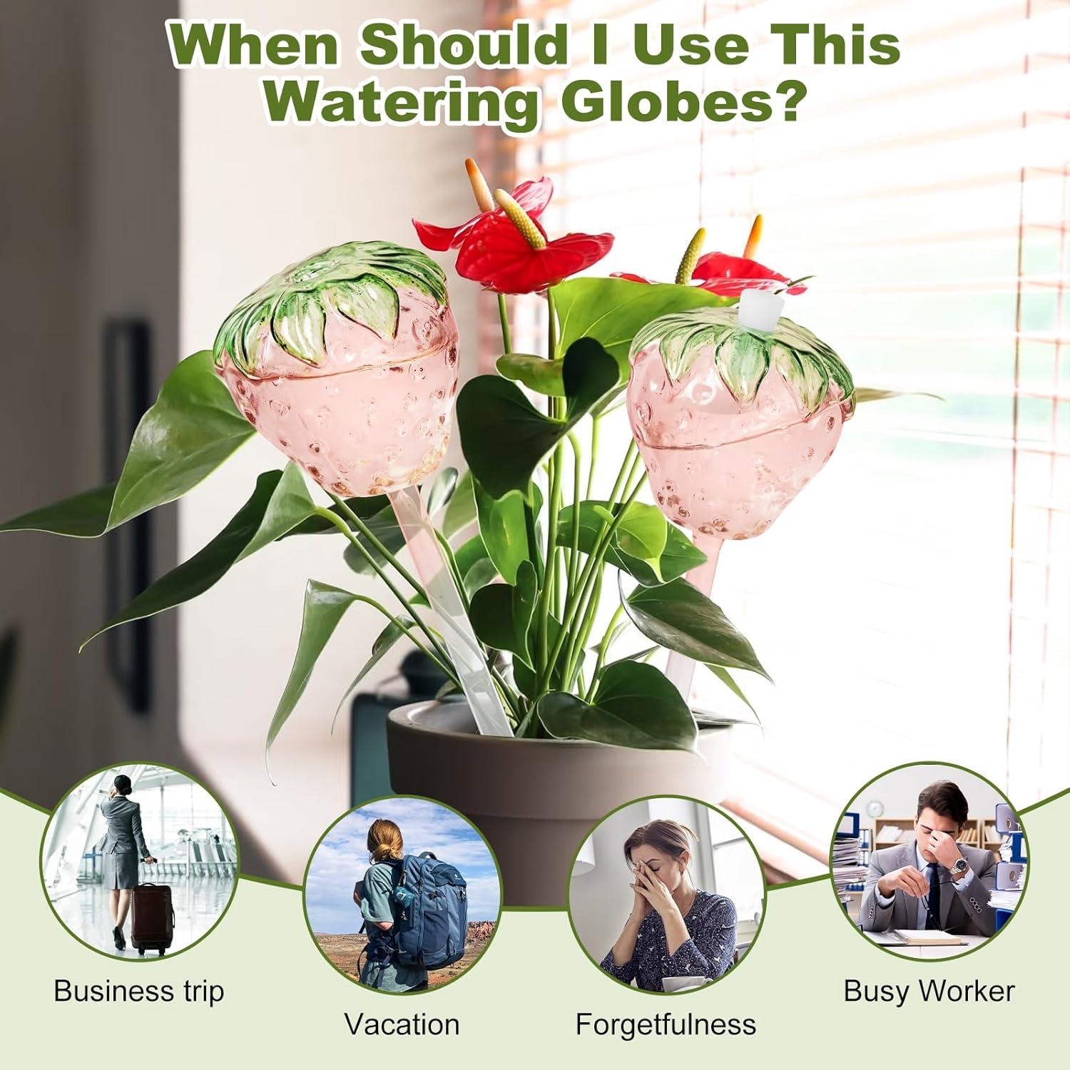 Esferas de Riego para Plantas Yurucenus - Juego de 2 Fresas