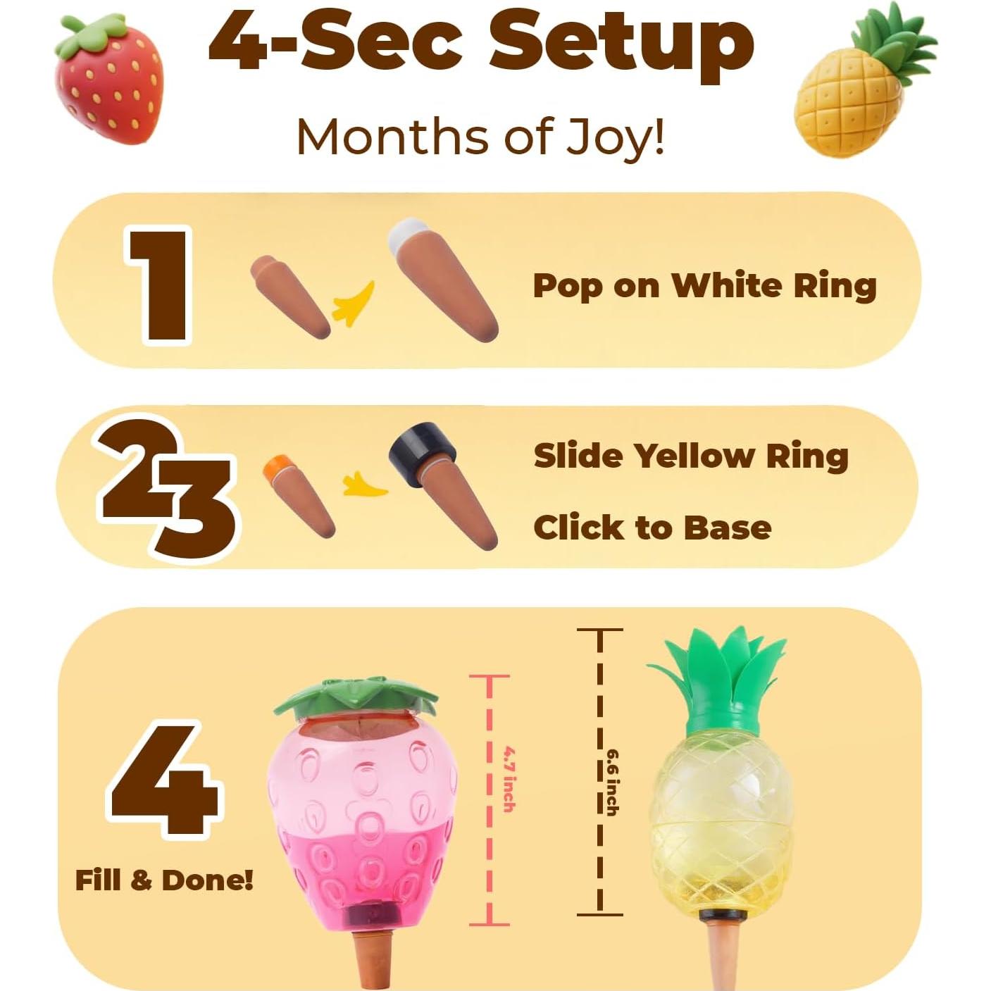 Globos Autorriegantes de Plástico Cynevaris 0.56L Fruta 2 Pcs